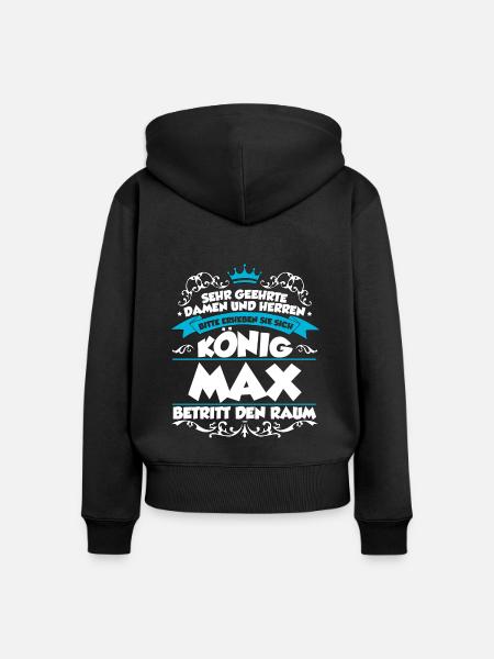 Max Name Design - Frauen Premium Bio Zip Hoodie - Schwarz