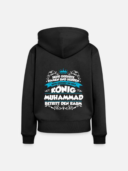Muhammad Name Design - Frauen Premium Bio Zip Hoodie - Schwarz