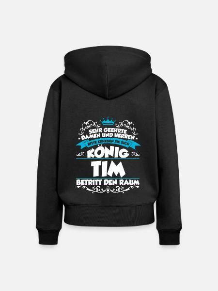 Tim Name Design - Frauen Premium Bio Zip Hoodie - Schwarz
