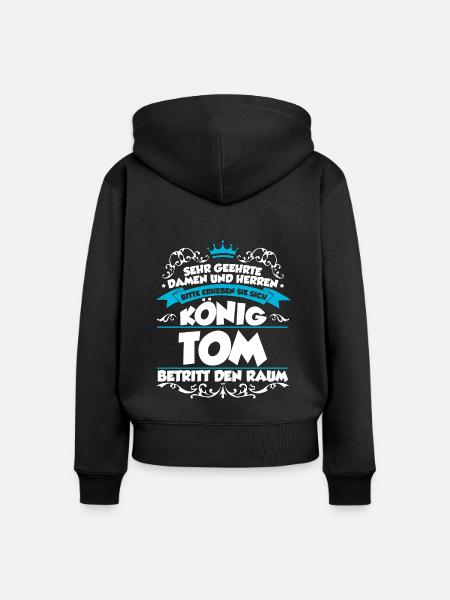 Tom Name Design - Frauen Premium Bio Zip Hoodie - Schwarz