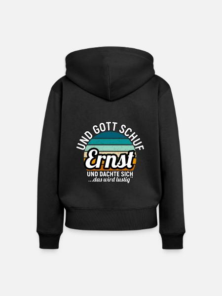 Eugen - Frauen Premium Bio Zip Hoodie - Schwarz