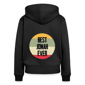 Best Jonah Ever - Frauen Premium Bio Zip Hoodie - Schwarz - Hinten - Julia (174cm)