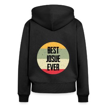 Best Josue Ever - Frauen Premium Bio Zip Hoodie - Schwarz - Hinten - Julia (174cm)