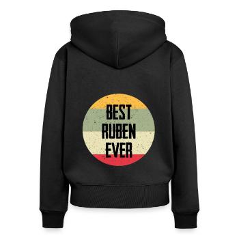 Best Ruben Ever - Frauen Premium Bio Zip Hoodie - Schwarz - Hinten - Julia (174cm)