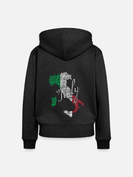 Italy - Frauen Premium Bio Zip Hoodie - Schwarz