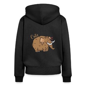Mammoth is in love - Women's Premium Organic Zip Hoodie - black - Back - Julia (174cm)