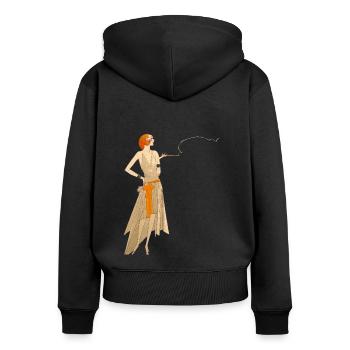 WHERE THERE S SMOKE THERE'S FIRE - Women's Premium Organic Zip Hoodie - black - Back - Julia (174cm)