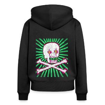 Creepy Calavera for Day of the Dead - Women's Premium Organic Zip Hoodie - black - Back - Julia (174cm)