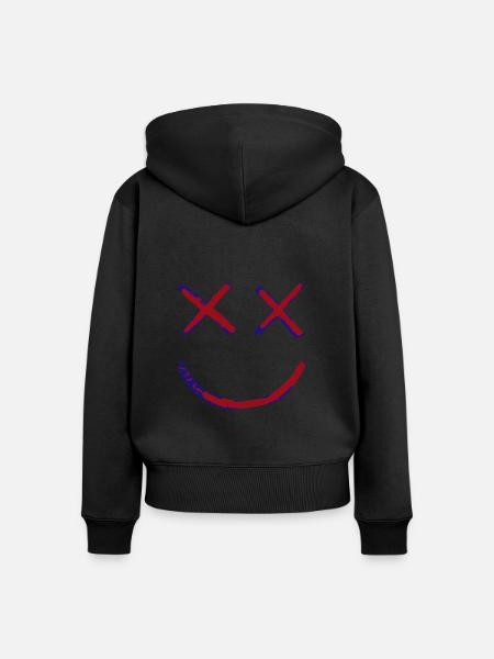 Smile - Frauen Premium Bio Zip Hoodie - Schwarz