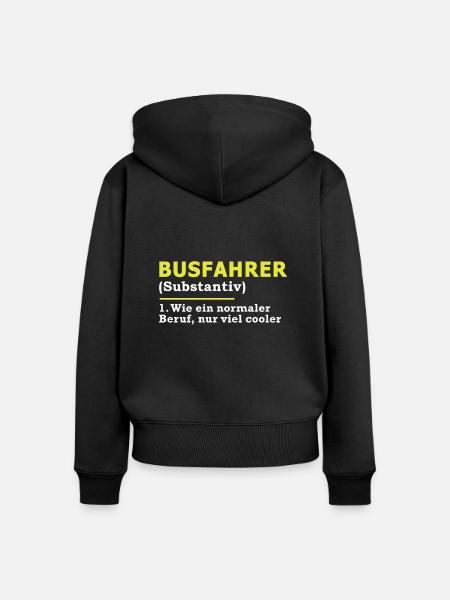 Busfahrer - Frauen Premium Bio Zip Hoodie - Schwarz