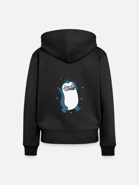 Pinguin Antarktis Vogel Tier - Frauen Premium Bio Zip Hoodie - Schwarz
