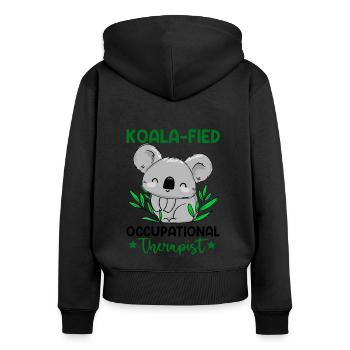 Koala-fied Occupational Therapist - Women's Premium Organic Zip Hoodie - black - Back - Julia (174cm)