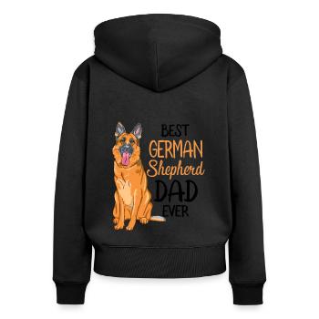 Best German Shepherd Dad Ever - Women's Premium Organic Zip Hoodie - black - Back - Julia (174cm)