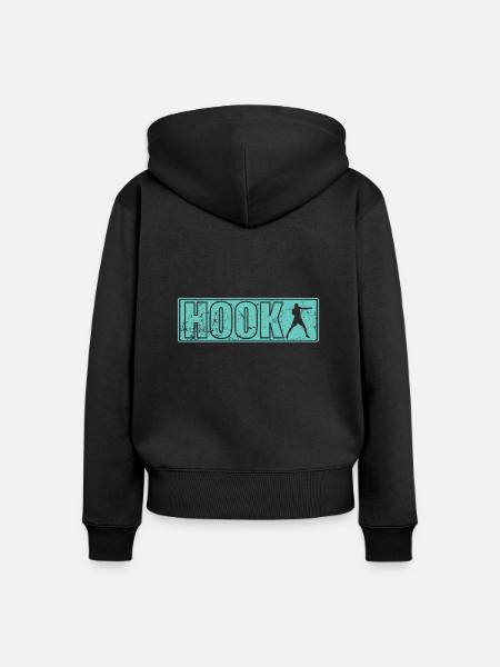 Hook Punch Boxen - Frauen Premium Bio Zip Hoodie - Schwarz