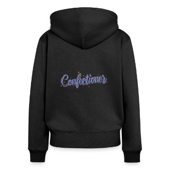 Gâteau de pâtisserie - Sweat à capuche zippé Premium bio Femme - noir - Dos - Julia (174cm)