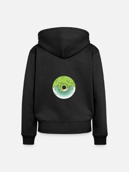 CD Retrospeichermodul Datenträger - Frauen Premium Bio Zip Hoodie - Schwarz