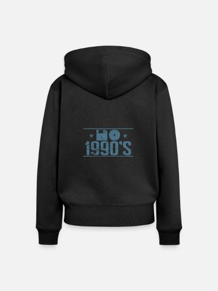 Diskette und CD 1990's Retrospeichermodul - Frauen Premium Bio Zip Hoodie - Schwarz