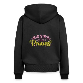 La petite princesse de Big Sis - Sweat à capuche zippé Premium bio Femme - noir - Dos - Julia (174cm)