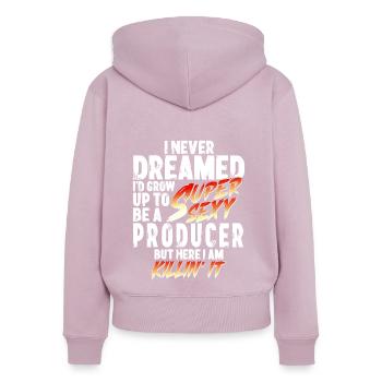Super Sexy Produzent Produzentin Geschenk - Frauen Premium Bio Zip Hoodie - Altrosa - Hinten - Julia (174cm)