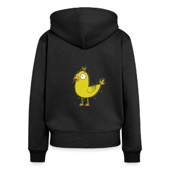 Kanarienvogel Haustier - Frauen Premium Bio Zip Hoodie - Schwarz - Hinten - Julia (174cm)