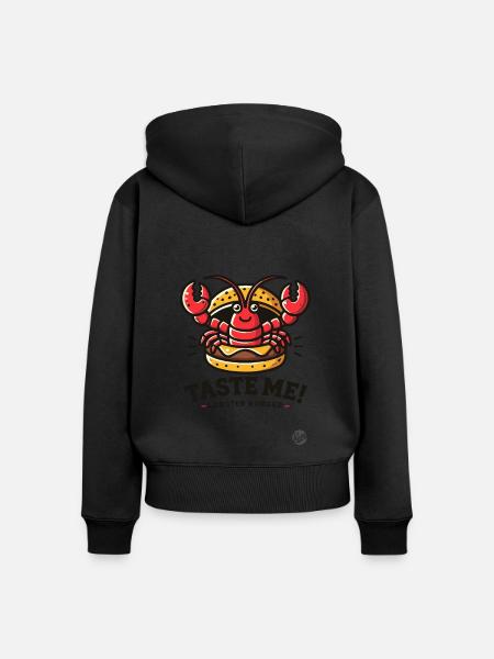 Probier den lustigen Hummer-Burger - Frauen Premium Bio Zip Hoodie - Schwarz
