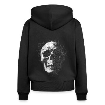 Totenkopf motiv schädel gothic metal - Frauen Premium Bio Zip Hoodie - Schwarz - Hinten - Julia (174cm)