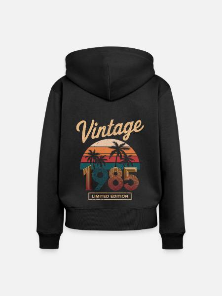 Limitade Auflage 1985 - Frauen Premium Bio Zip Hoodie - Schwarz