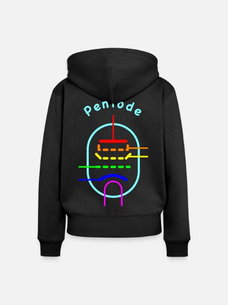 Regenbogen Pentode - Vakuumröhren-Symbol - Frauen Premium Bio Zip Hoodie - Schwarz