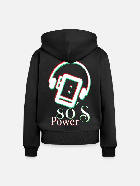 80er-Jahre-Power - Frauen Premium Bio Zip Hoodie - Schwarz