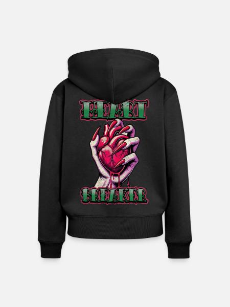 Herzensbrecher - Frauen Premium Bio Zip Hoodie - Schwarz