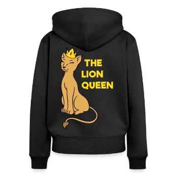 The lioness queen the lioness queen for women - Women's Premium Organic Zip Hoodie - black - Back - Julia (174cm)