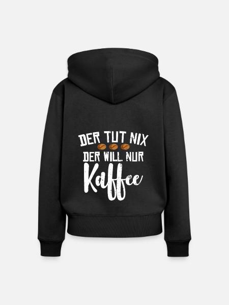 Kaffee - Frauen Premium Bio Zip Hoodie - Schwarz