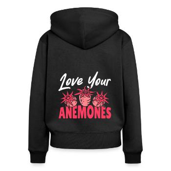 Sea Anemones Gift - Women's Premium Organic Zip Hoodie - black - Back - Julia (174cm)