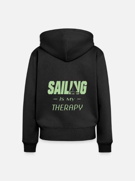 Segeln - Frauen Premium Bio Zip Hoodie - Schwarz