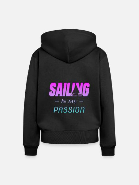 SEGELN - Frauen Premium Bio Zip Hoodie - Schwarz
