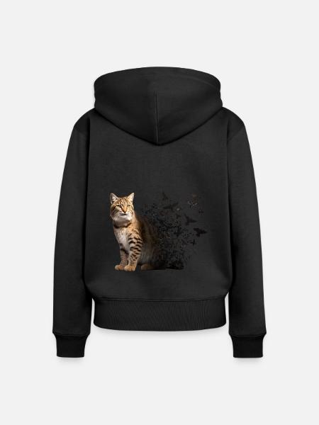 Rotluchs - Frauen Premium Bio Zip Hoodie - Schwarz