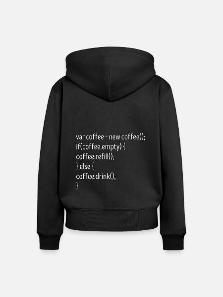 Kaffee - Frauen Premium Bio Zip Hoodie - Schwarz