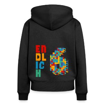 Finally 6 building blocks - Women's Premium Organic Zip Hoodie - black - Back - Julia (174cm)