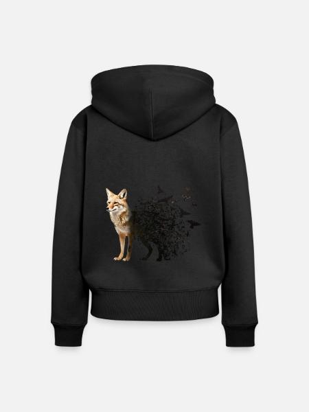 Schakal - Frauen Premium Bio Zip Hoodie - Schwarz