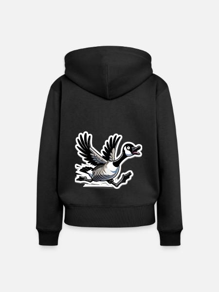 Lustige kanadische Gans-Illustration - Frauen Premium Bio Zip Hoodie - Schwarz