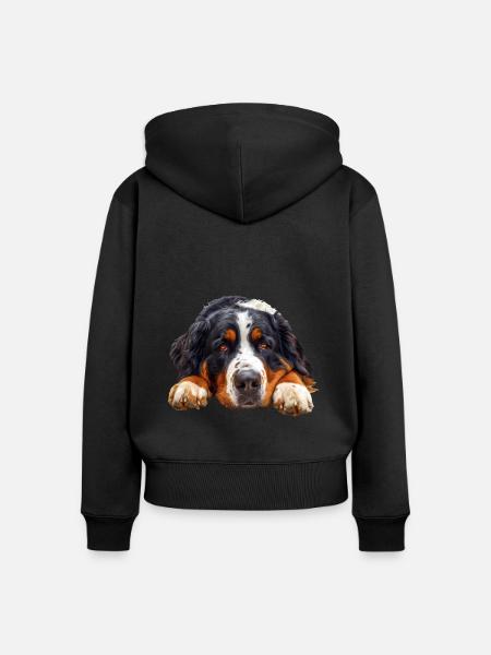 Bernese Mountain Dog - Frauen Premium Bio Zip Hoodie - Schwarz