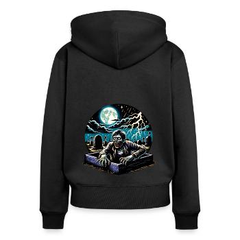 Zombie Apocalypse Halloween Happy Halloween - Women's Premium Organic Zip Hoodie - black - Back - Julia (174cm)