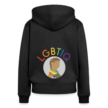 LGBTIQ Gay Pride Stay together Pray Love - Frauen Premium Bio Zip Hoodie - Schwarz - Hinten - Julia (174cm)