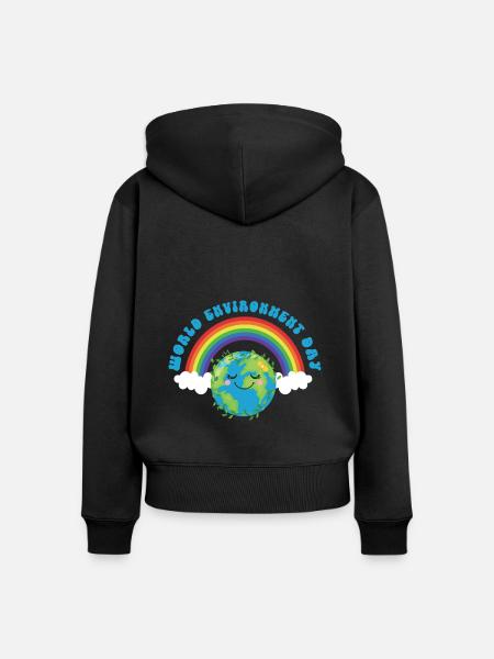 World environment day - Frauen Premium Bio Zip Hoodie - Schwarz