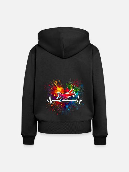 RC Modellflug Herzschlag - Frauen Premium Bio Zip Hoodie - Schwarz