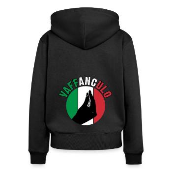 Italien Italiener Vaffanculo - Frauen Premium Bio Zip Hoodie - Schwarz - Hinten - Julia (174cm)