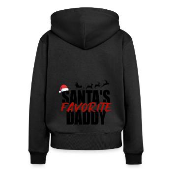 Santa's favorite Daddy - Santa's lieblings Papa - Frauen Premium Bio Zip Hoodie - Schwarz - Hinten - Julia (174cm)