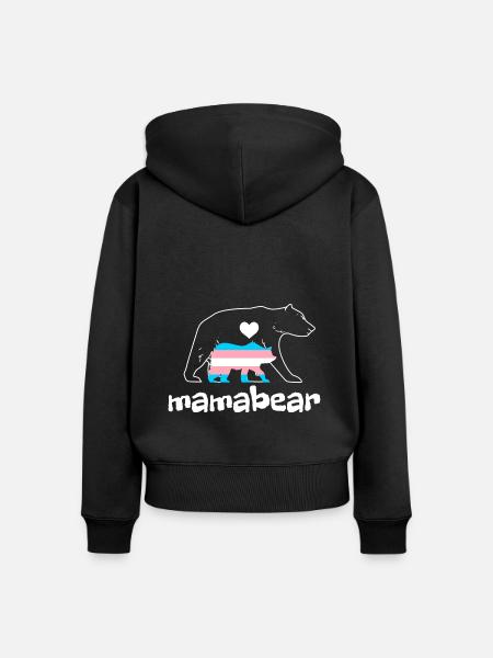 Trans Transgender Pride Flagge - Frauen Premium Bio Zip Hoodie - Schwarz