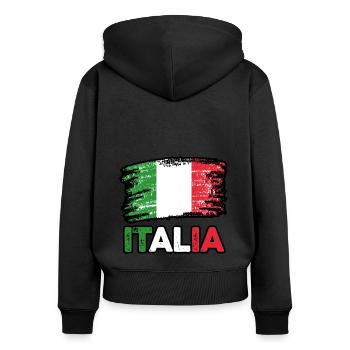 Italia Italian Italian Italy - Women's Premium Organic Zip Hoodie - black - Back - Julia (174cm)