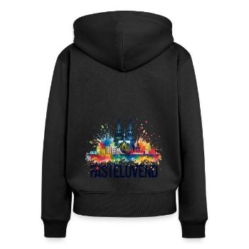 Köln Kölle Karneval Gebützt Kölle Alaaf Jeck Party - Frauen Premium Bio Zip Hoodie - Schwarz - Hinten - Julia (174cm)
